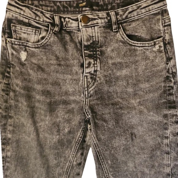 MAJE | Paola Acid Wash Cropped Frayed Gradient Denim Jeans in Size FR 38 / US 8 - Picture 4 of 8